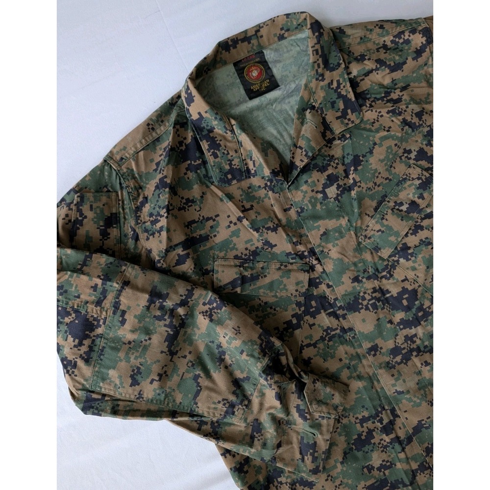 USMC Marpat Woodland Camo Shirt Large Long American Apparel US Marine Corp